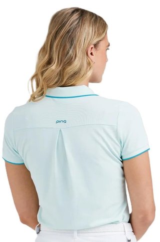 PING Viviana Tipped women's polo, seaspray