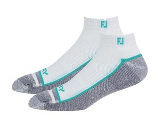 FootJoy ProDry Sport mens socks, white/sea glass/charcoal