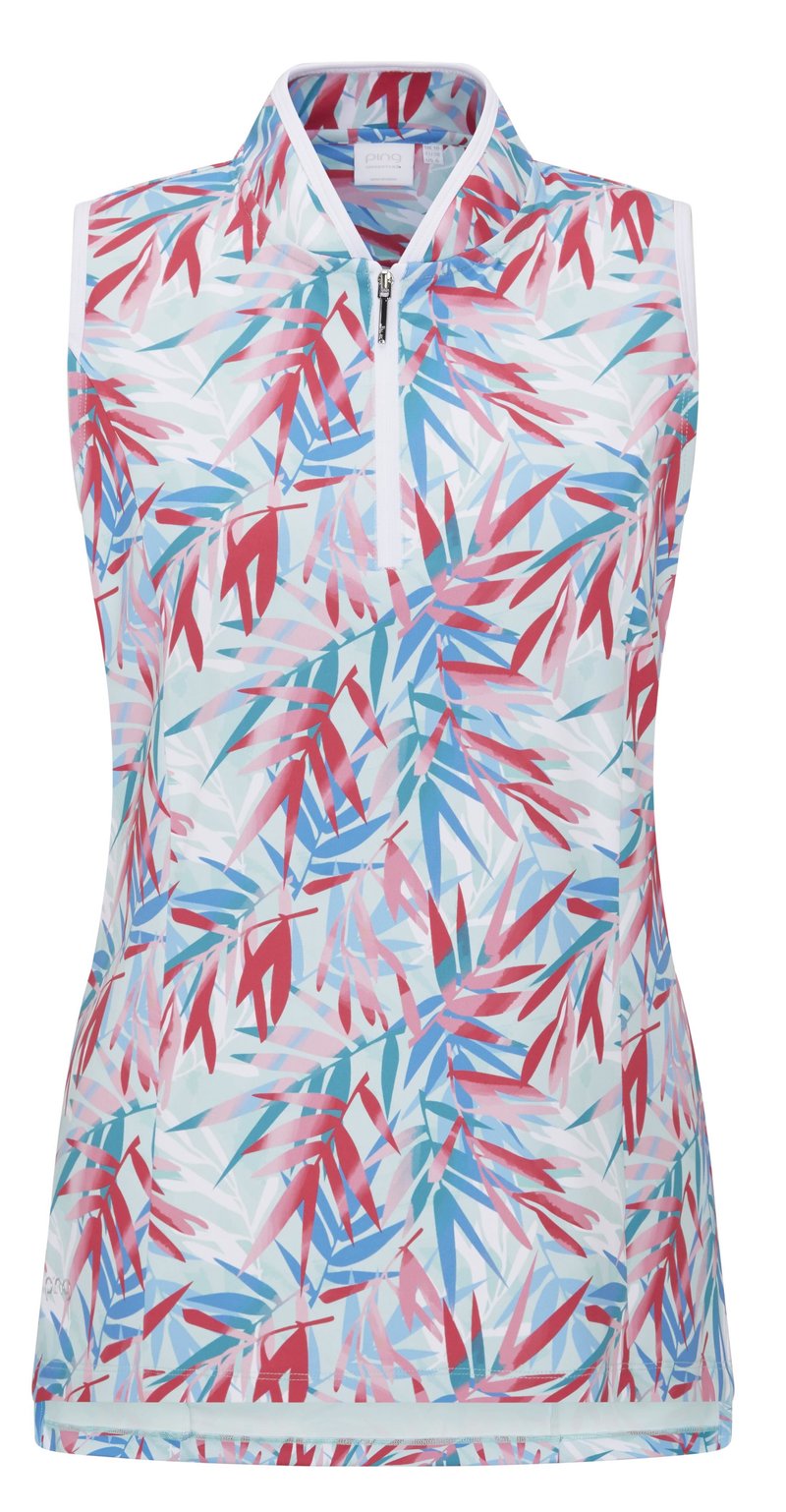 PING Penola Printed Sleeveless women's polo, tropic retreat