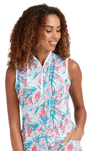 PING Penola Printed Sleeveless women's polo, tropic retreat