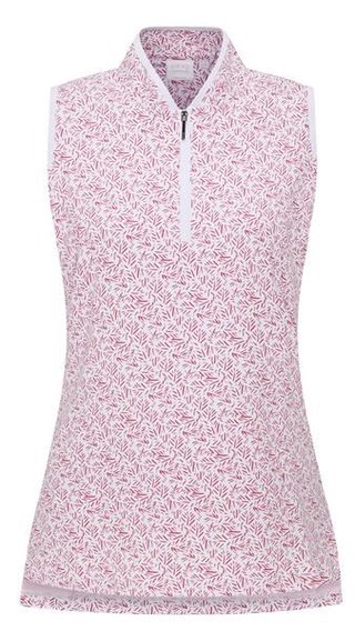 PING Penola Printed Sleeveless women's polo, fuchsia foliage