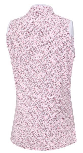 PING Penola Printed Sleeveless women's polo, fuchsia foliage
