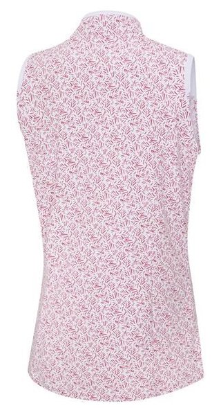 PING Penola Printed Sleeveless women's polo, fuchsia foliage