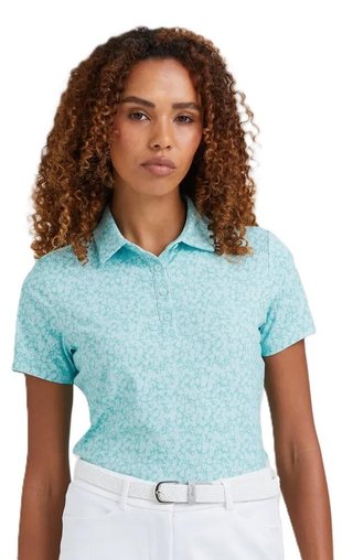 PING Aeria Printed women's polo, splash