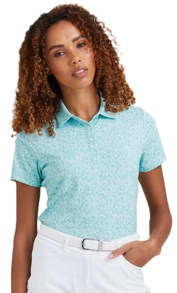 PING Aeria Printed women's polo, splash