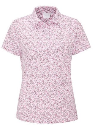 PING Aeria Printed women's polo, fuchsia foliage