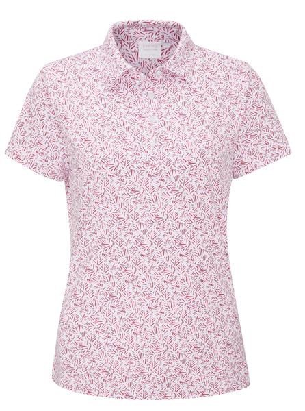 PING Aeria Printed women's polo, fuchsia foliage