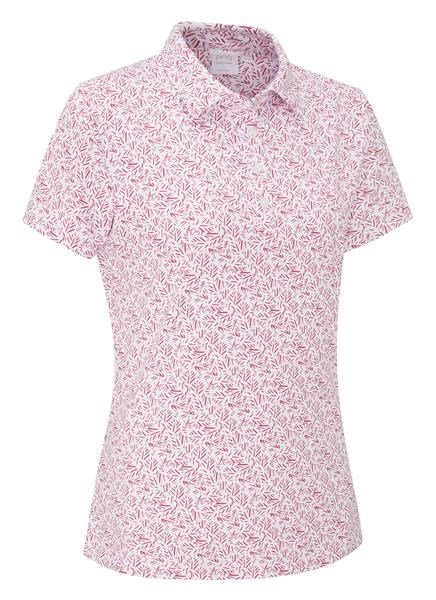 PING Aeria Printed women's polo, fuchsia foliage