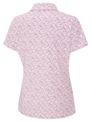 PING Aeria Printed women's polo, fuchsia foliage