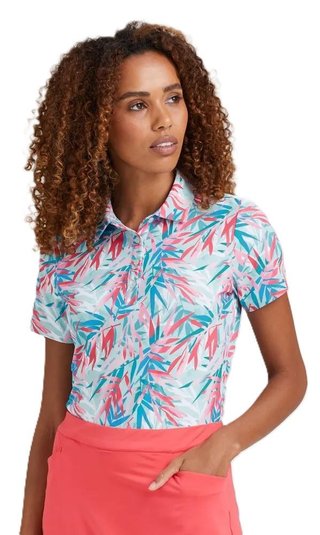 PING Aeria Printed women's polo, tropic retreat