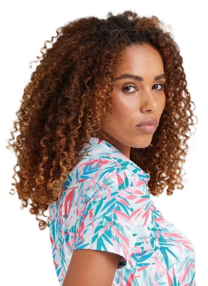 PING Aeria Printed women's polo, tropic retreat