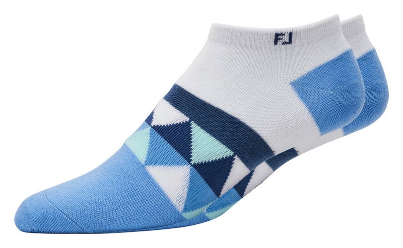 FootJoy ProDry Lightweight Low-Cut Fashion ladies socks, white/blue/navy