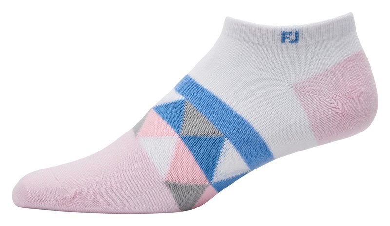 FootJoy ProDry Lightweight Low-Cut Fashion ladies socks, white/light pink/blue