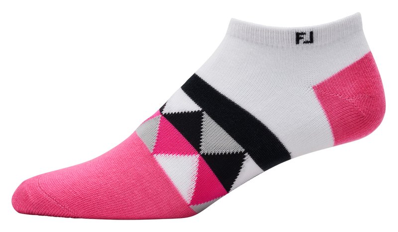 FootJoy ProDry Lightweight Low-Cut Fashion ladies socks, white/hot pink/black