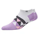 FootJoy ProDry Lightweight Low-Cut Fashion ladies socks, white/purple/grey