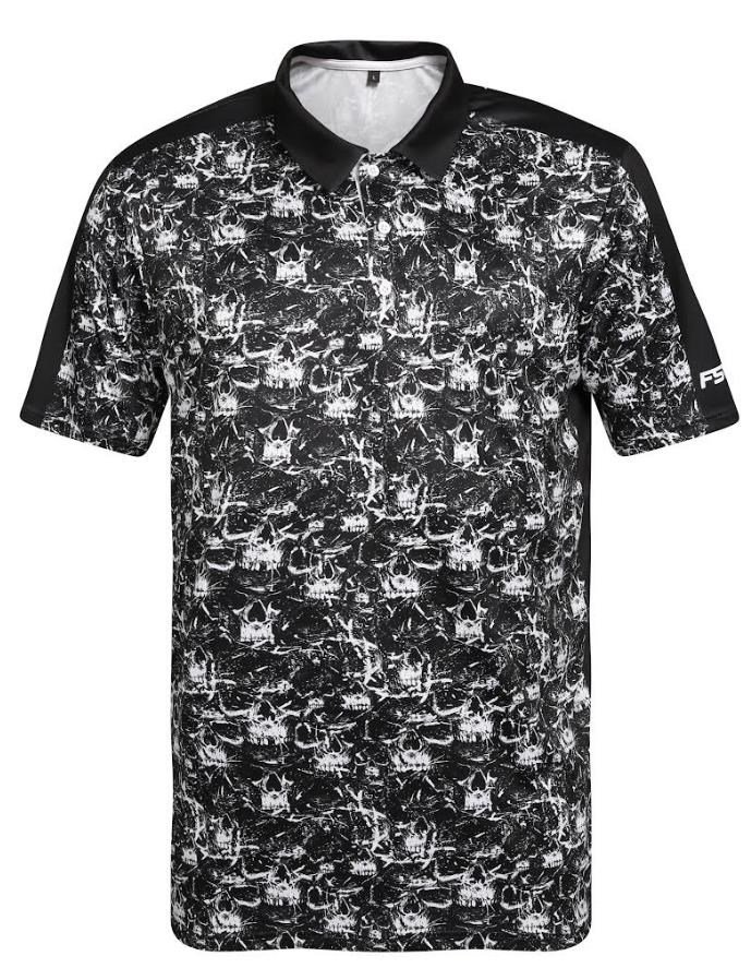 Fashion Sports Wear Skulls men's polo, black