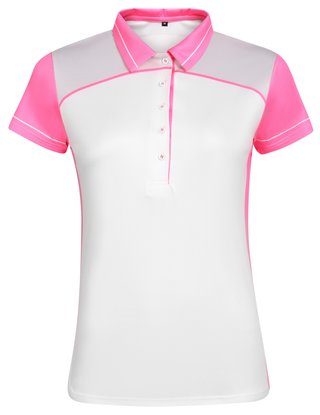 Fashion Sports Wear Accra Pink women's polo, white/pink
