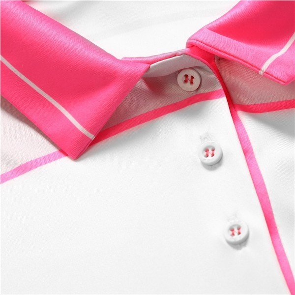 Fashion Sports Wear Accra Pink women's polo, white/pink