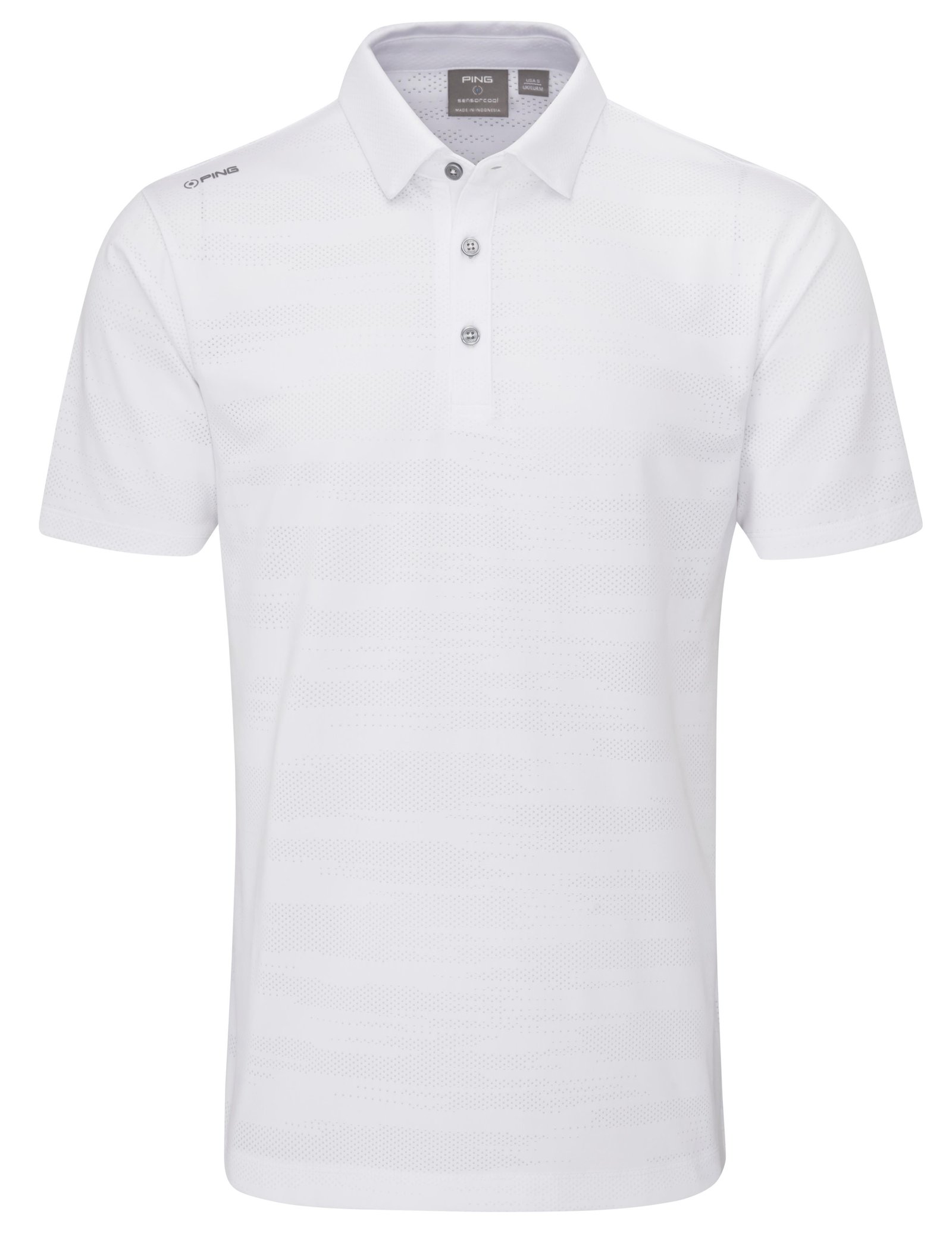 PING Claude Camo Mesh men's polo, white
