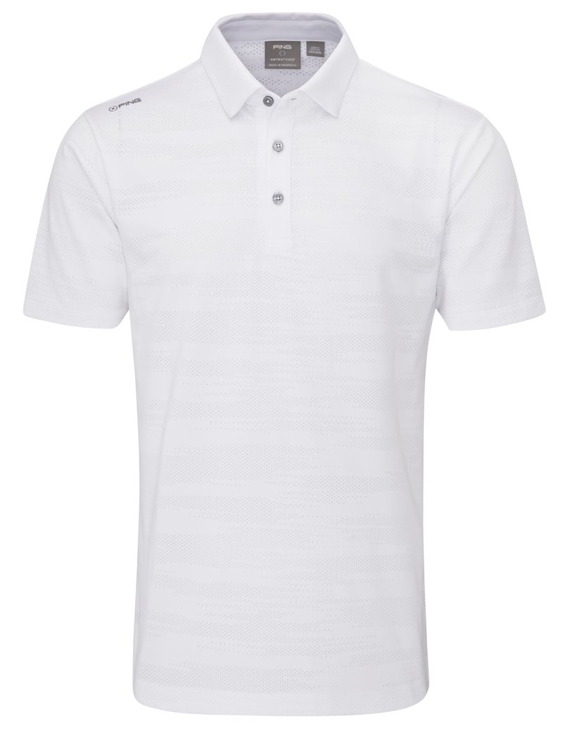 PING Claude Camo Mesh men's polo, white