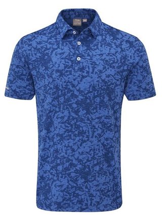 PING Marek Camo Jacquard men's polo, bright cobalt multi