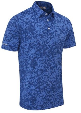PING Marek Camo Jacquard men's polo, bright cobalt multi