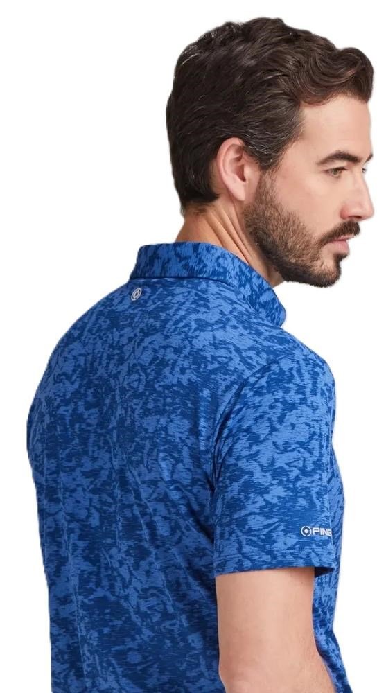 PING Marek Camo Jacquard men's polo, bright cobalt multi