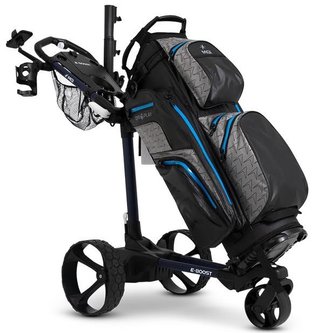 MGI E-Boost hybrid golf trolley 2026, matt navy