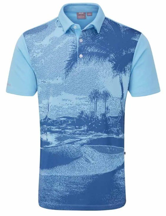 PING Tiago mens polo, baltic sea multi