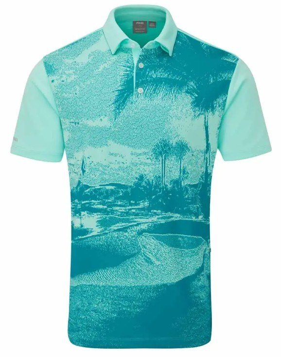 PING Tiago mens polo, green bay multi