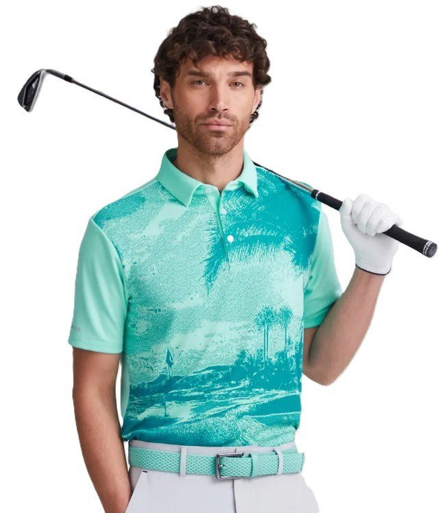 PING Tiago mens polo, green bay multi