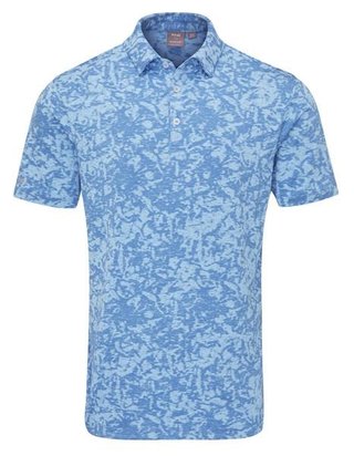 PING Marek Camo Jacquard men's polo, baltic sea multi