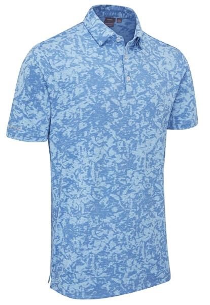 PING Marek Camo Jacquard men's polo, baltic sea multi