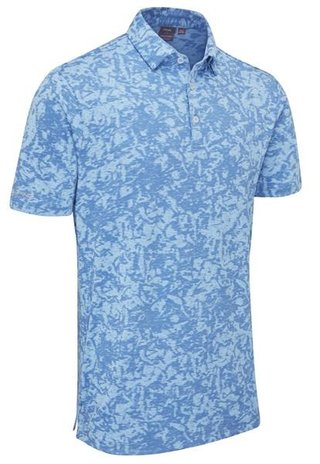 PING Marek Camo Jacquard men's polo, baltic sea multi