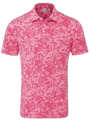 PING Marek Camo Jacquard men's polo, rhapsody pink multi