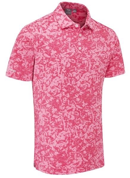 PING Marek Camo Jacquard men's polo, rhapsody pink multi