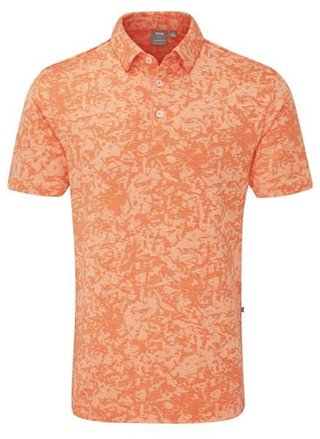 PING Marek Camo Jacquard men's polo, wild salmon multi