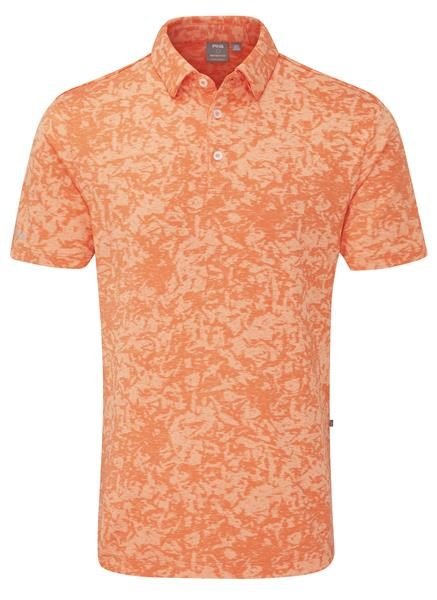 PING Marek Camo Jacquard men's polo, wild salmon multi