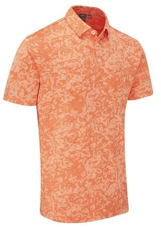 PING Marek Camo Jacquard men's polo, wild salmon multi