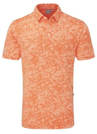 PING Marek Camo Jacquard men's polo, wild salmon multi