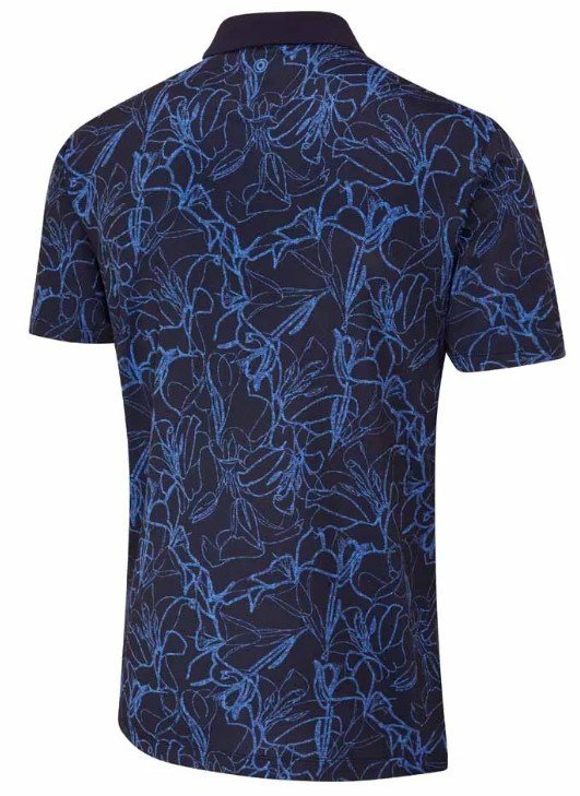 PING Orlando mens polo, navy/bright cobalt