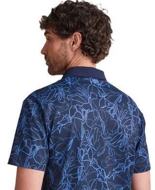 PING Orlando mens polo, navy/bright cobalt