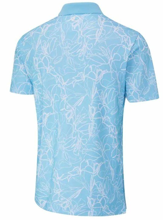PING Orlando mens polo, baltic sea/white
