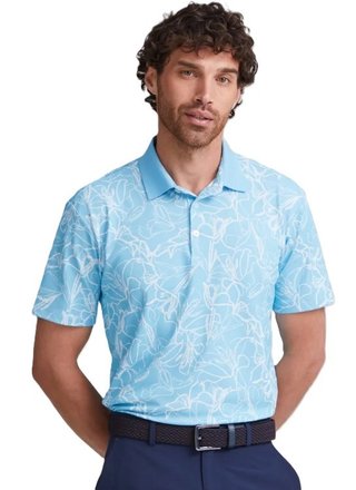 PING Orlando mens polo, baltic sea/white