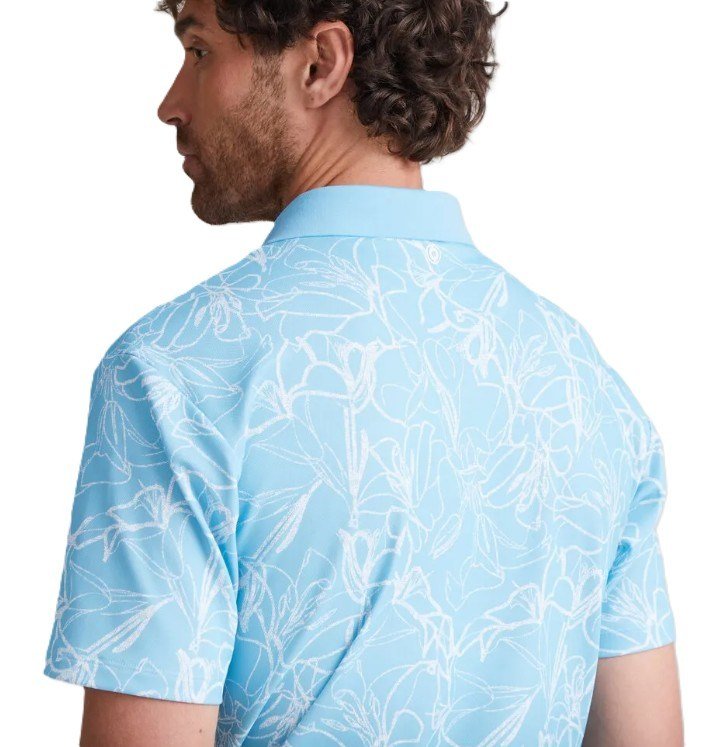PING Orlando mens polo, baltic sea/white
