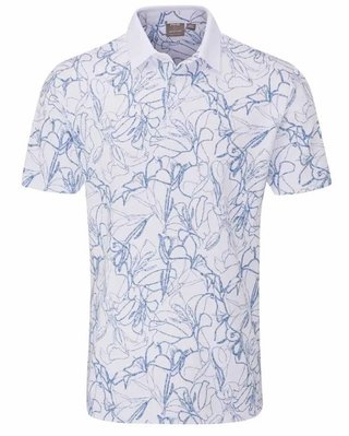 PING Orlando mens polo, white/stellar