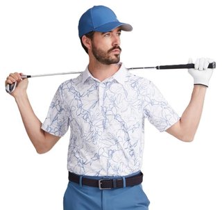 PING Orlando mens polo, white/stellar