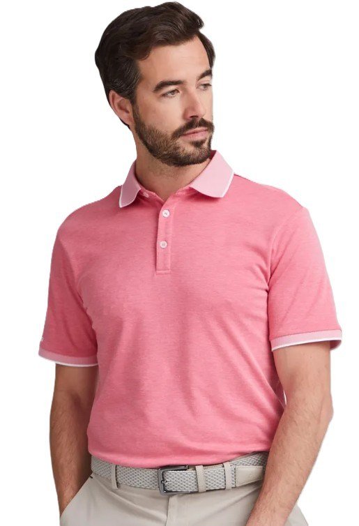 PING Gideon men's polo, rhapsody pink marl