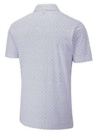 PING Ephron Printed men's polo, white/pink haze multi