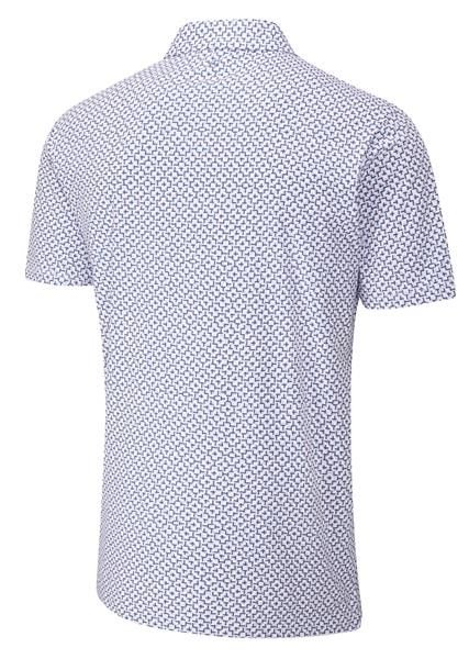 PING Ephron Printed men's polo, white/pink haze multi
